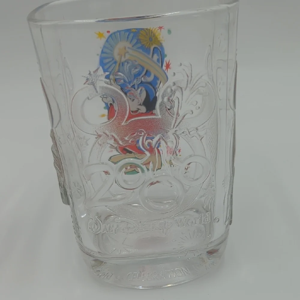 Vintage 2000 McDonald's Disney Glass Tumblers 3 Mickey Mouse Millenium Celebrate